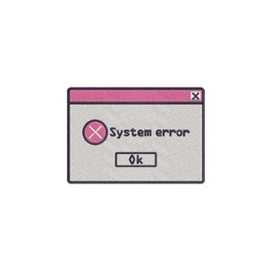 Systemfehler Fenster Stickmuster, Datei mit einer Systemfehlermeldunng, Computer Fenster Warnung, Vintage Fensterstickdatei, digitaler Download