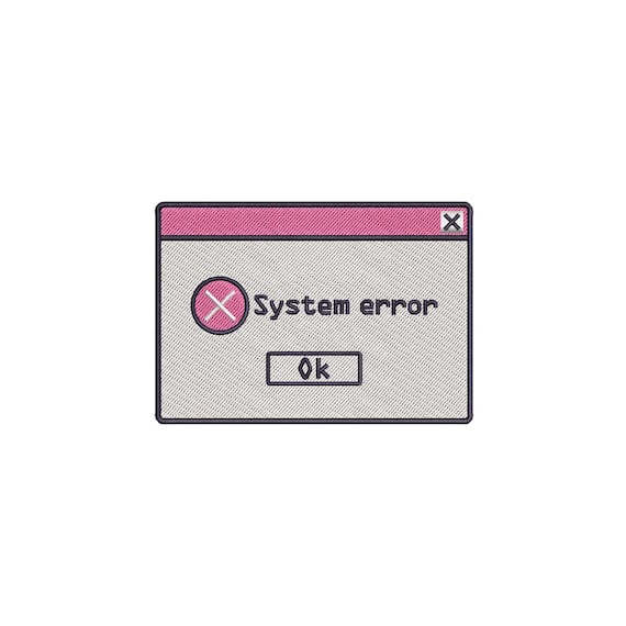 System error window machine embroidery designs, Error message embroidery files, Computer window alert, Vintage window bar, digital download