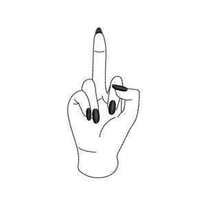 Middle finger machine embroidery designs, embroidery pattern, woman, embroidery files, trendy embroidery designs, digital download