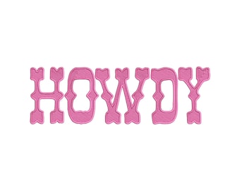 Howdy Embroidery Design: Western Cowboy Font (Digital Download)