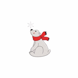 Polar bear machine embroidery designs, Christmas embroidery designs, Baby embroidery designs, Animal embroidery design, Digital download