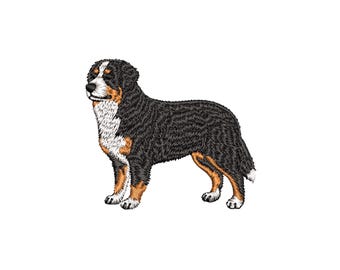 ミニバーニーズマウンテンドッグの刺繍デザイン、犬の刺繍ファイル、ペットの刺繍パターン、ミシン刺繍デザイン