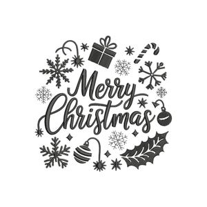 Desenhos de bordado de Feliz Natal, Desenhos de bordado à máquina de Natal, Arquivos de bordado de Natal retrô, Padrões de bordado de Natal