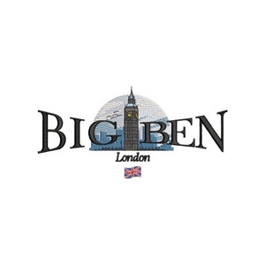 London Big Ben embroidery design, Machine embroidery designs, Embroidery pattern, Embroidery file, Travelling, Great Britain, United Kingdom