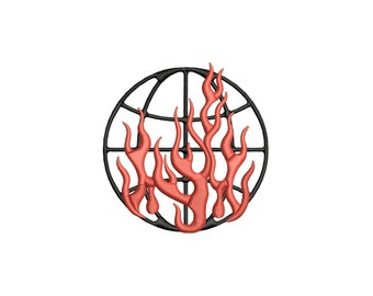Burning Planet Embroidery Design: Mini Machine Embroidery Pattern (Digital Download