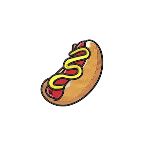 Mini hotdog machine embroidery designs, embroidery pattern, Fast food embroidery files, small embroidery designs, digital download