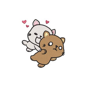 Funnny cat couple embroidery design, Cartoon cats machine embroidery designs, Valentine embroidery designs, Digital download