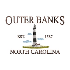 Outer Banks Stickdatei, North Carolina, Bodie Island Lighthouse, Stickdatei, Stickdatei, Stickmuster, Digitaler Download