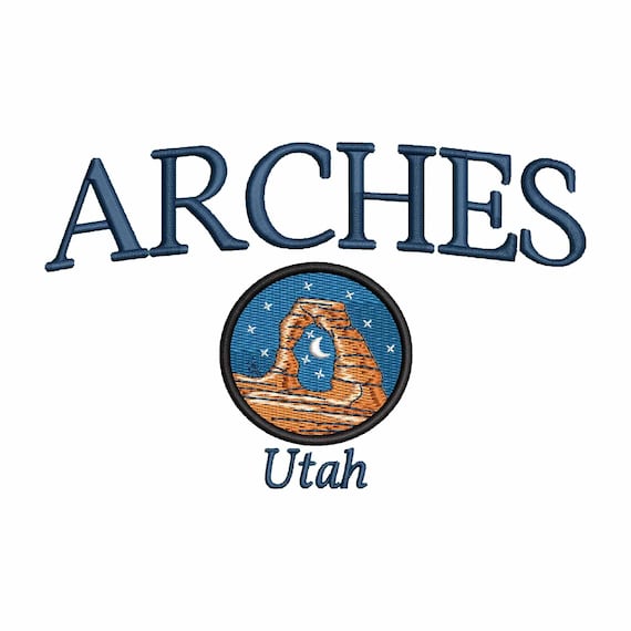 Arches National Park Embroidery Design: Utah Travel Art (Digital Download)