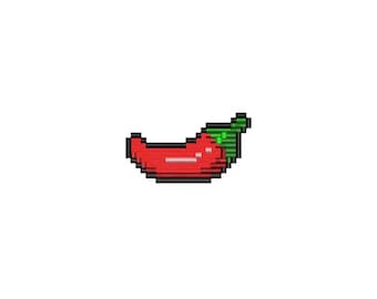 Mini Red Hot Chili Pepper Embroidery Design, Mexican Food Embroidery Files, Pixel Art Embroidery Patterns, Machine Embroidery Designs