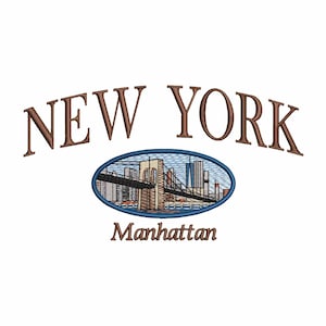 New York City embroidery design, Embroidery files, NYC, Embroidery pattern, New York state, USA, Travelling, machine embroidery designs