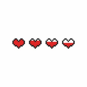 Heart embroidery design, machine embroidery designs, pixel art, trendy embroidery designs, embroidery files, digital download