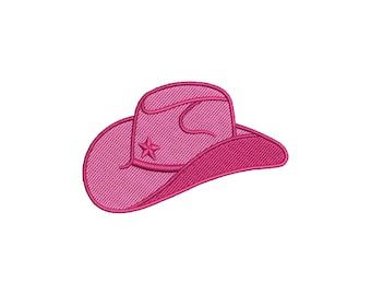 Pink cowgirl hat embroidery design, Coastal Cowgirl embroidery files, Disco cowgirl, Machine embroidery designs trendy, Disco cowboy hat