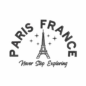Paris France embroidery design, Machine embroidery designs, Embroidery pattern, Eiffel Tower, embroidery files, Travel lover