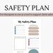 Printable Safety Plan Worksheet Crisis Tool Mental Health Etsy