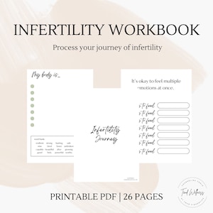 Printable Infertility Workbook, Infertility Journal, Infertility Support, Digital Download, A4