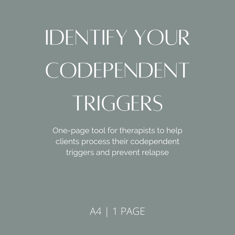 Printable Counseling Worksheet Identifying Codependent Etsy