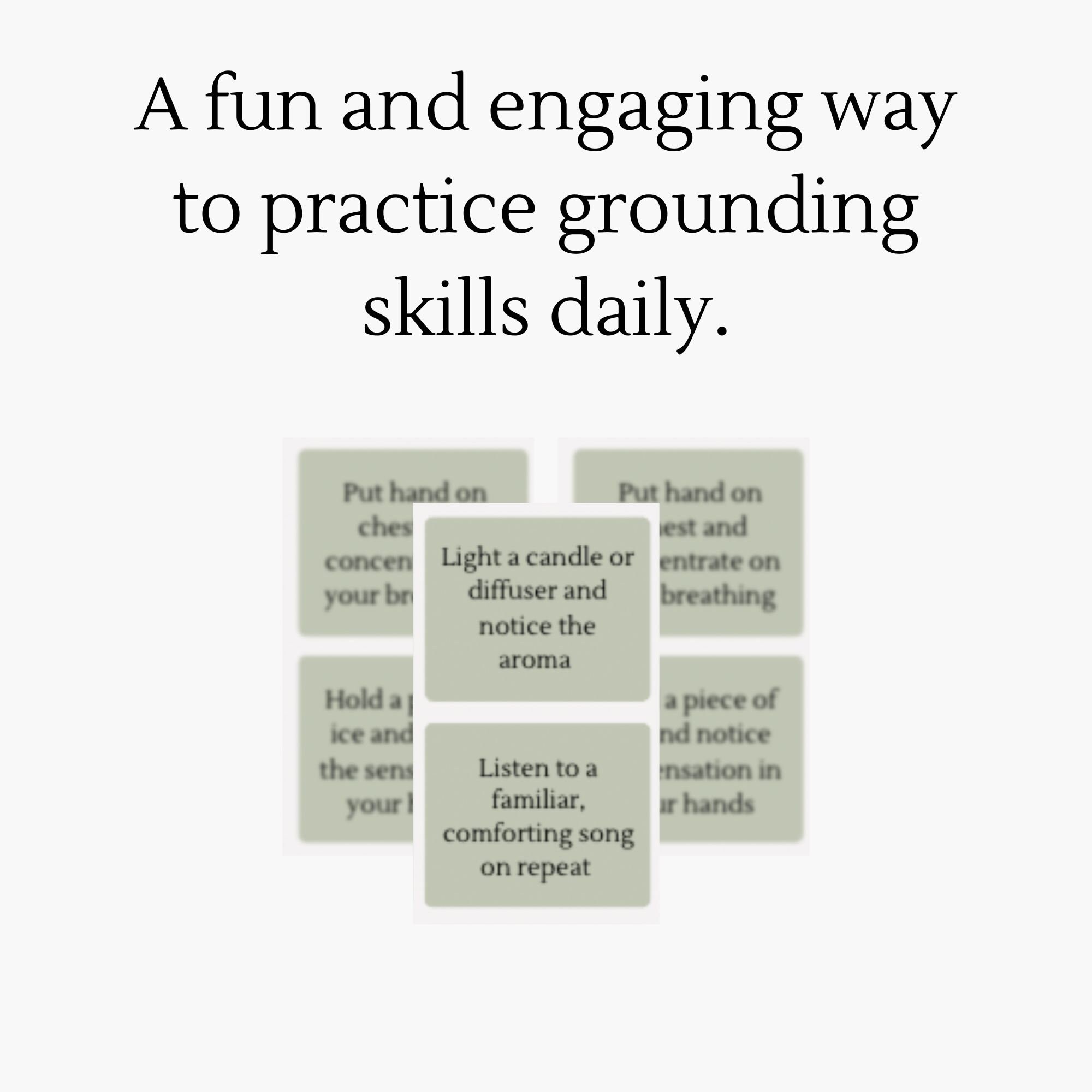 Grounding Skills Bingo, Counseling Grounding Skills, Trauma Resources