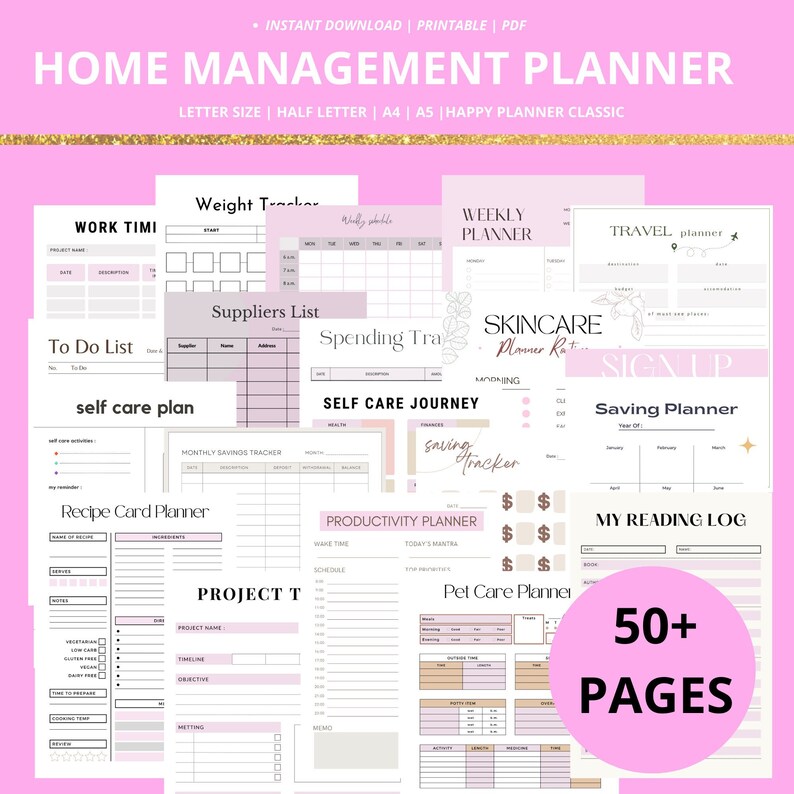Editable Household Planner Printable Household Planner Home - Etsy