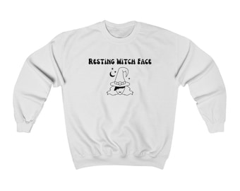 Resting Witch Face Sweatshirt, Halloween Sweatshirt, Fall Sweatshirt, Funny Halloween Sweatshirt, Fall Sweater