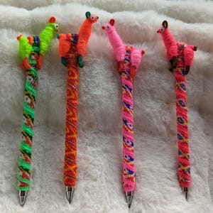 Handmade Alpaca Llama Pens - Unique and Colorful, Made in Peru