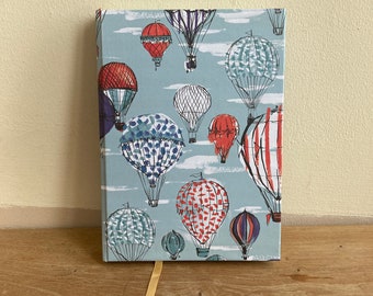 Hardback, handmade notebook. Unique. Balloon pattern. Hand sewn, ooak, 120sgm Clairefontaine high quality coloured paper. A5. travel journal