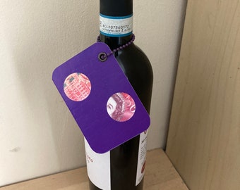 Wine bottle gift tag. Funny money and playing card luggage label. Ideal for stag do, groomsman, student gift or games night present.