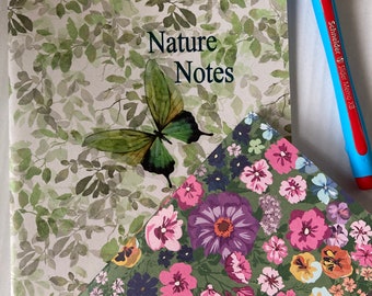 Set of two pretty floral notebooks. Handmade by me. Contains 120gsm paper. 32 sides.