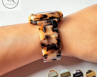 Tortoise Shell Apple Watch Band Resin Bracelet Strap 40mm 41mm 42mm 44mm 45mm 46mm 49mm Women Charms  Series 11 10 9 8 7 6 SE 1 2 3 4 5