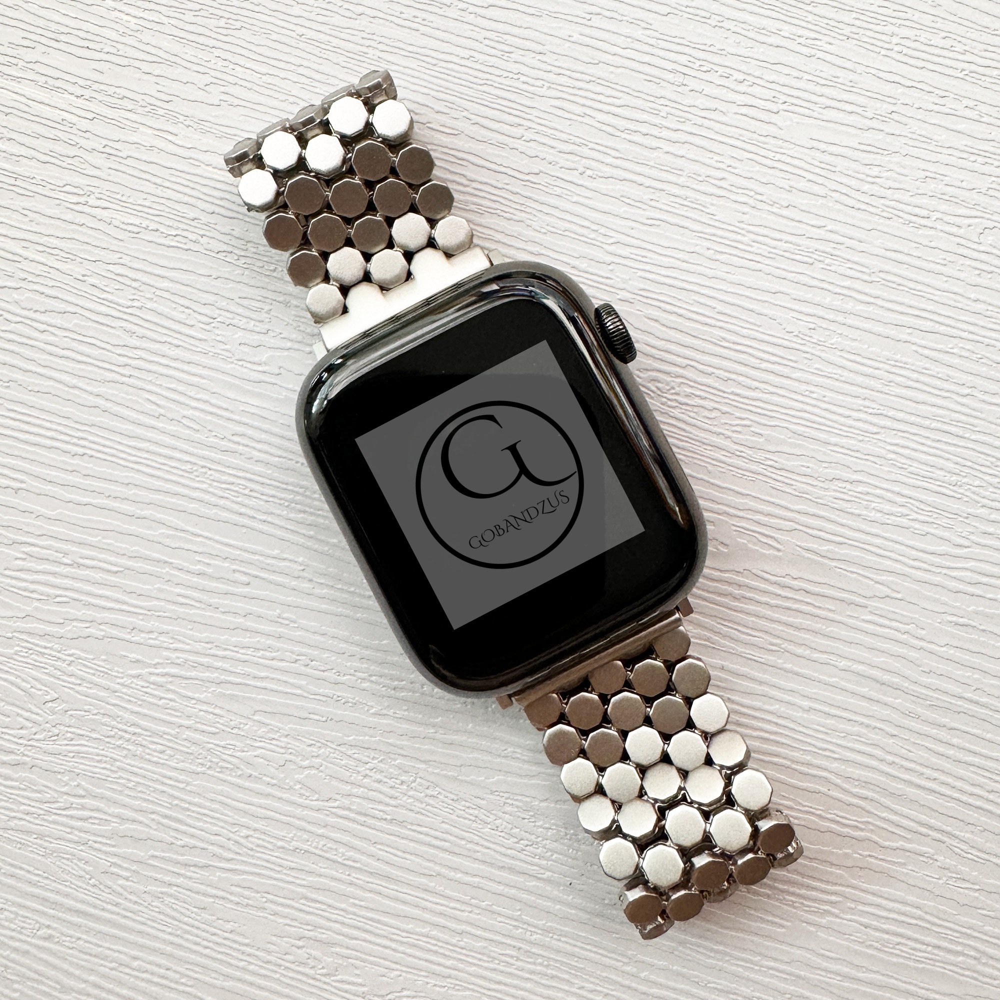 Apple - hm Starlight Metallic Honeycomb Apple Watch Band Ultra 1 2 49