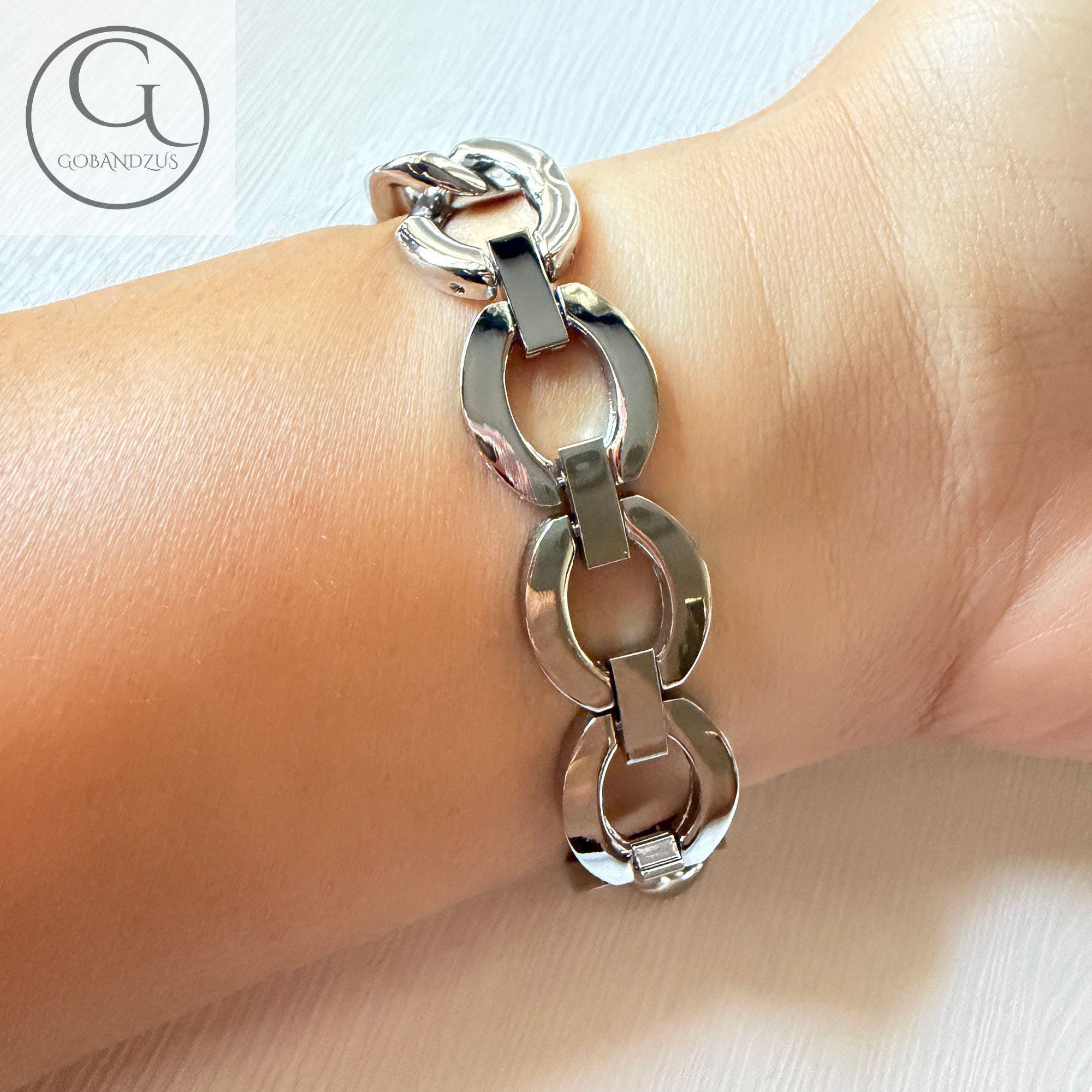Silver Elegant Chain Link Apple Watch Band Ultra 1 2 49 46 