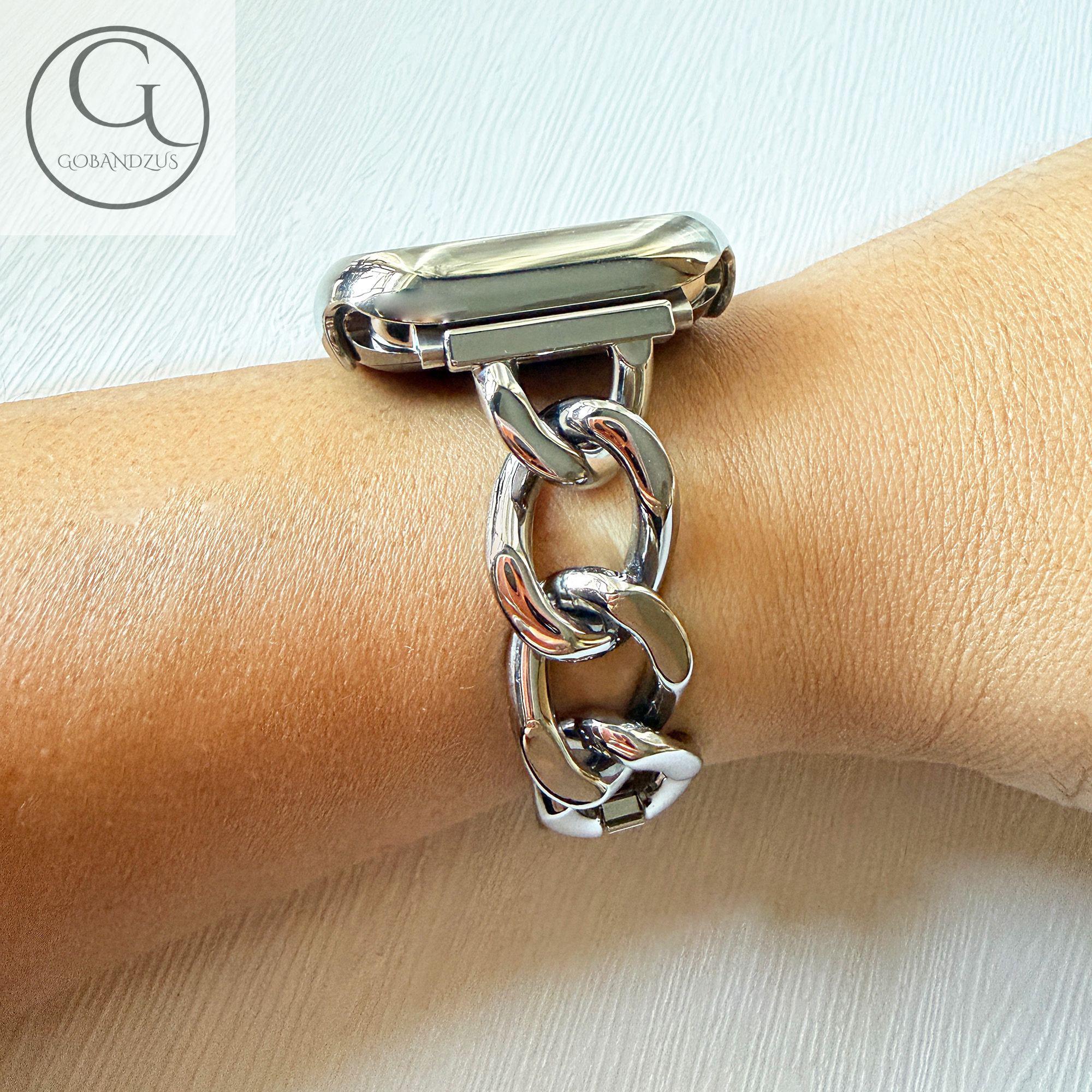 Silver Elegant Chain Link Apple Watch Band Ultra 1 2 49 46  display picture 2