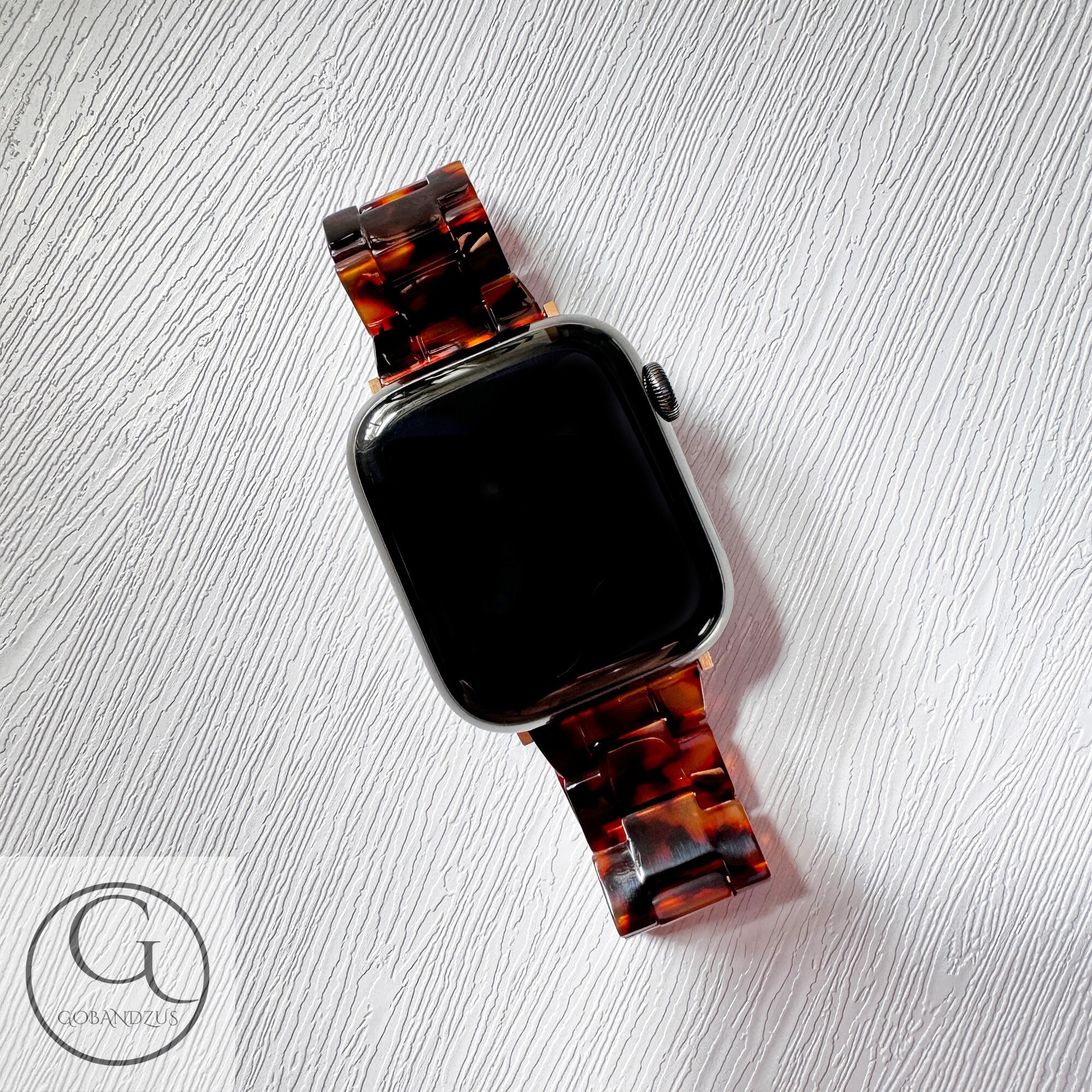 Fossil Watch tortoise shell resin band Polly Resin Apple Watch Band - Tortoiseshell – Lemon Straps main image 4