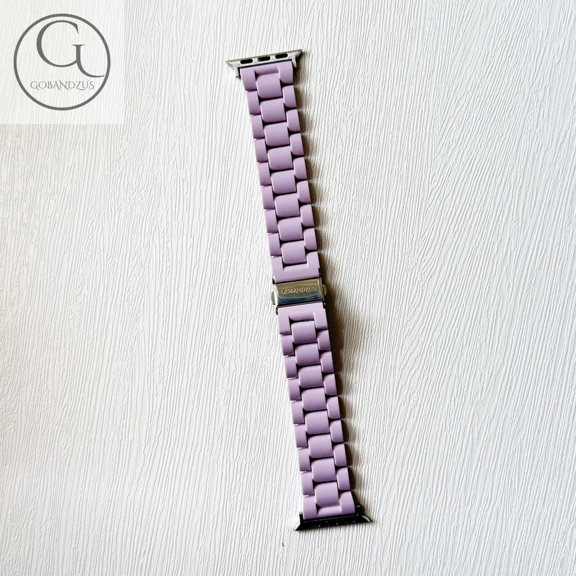 Purple Color Apple Watch Band Resin Bracelet Strap Pink  display picture 1