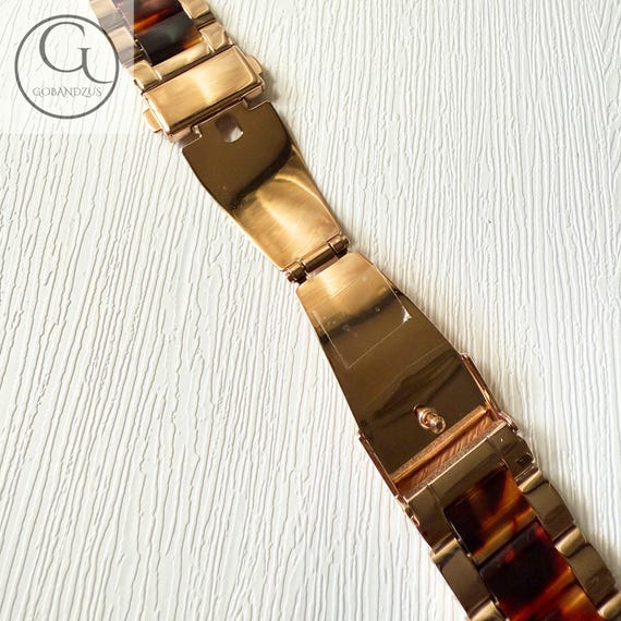 Luxury Tortoiseshell Rose Gold Apple Watch Band Elegant  display picture 1
