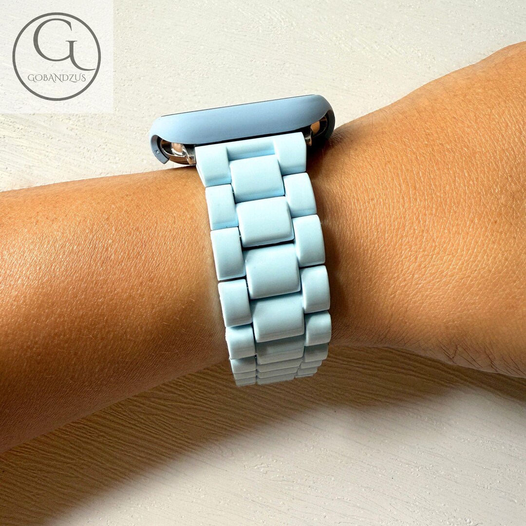 NEW Resin PINK BLUE Strap Band for Apple Watch Pastel Color Apple Watch Resin Bracelet Strap Pink Blue  main image 4