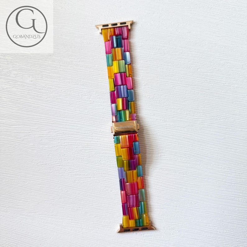 Color Carnival Pattern Apple Watch Band Resin Bracelet Strap 40mm 41mm 42mm 44mm 45mm 46mm 49mm Women Charms Series 11 10 9 8 7 6 SE 2 3 4 5 image 6