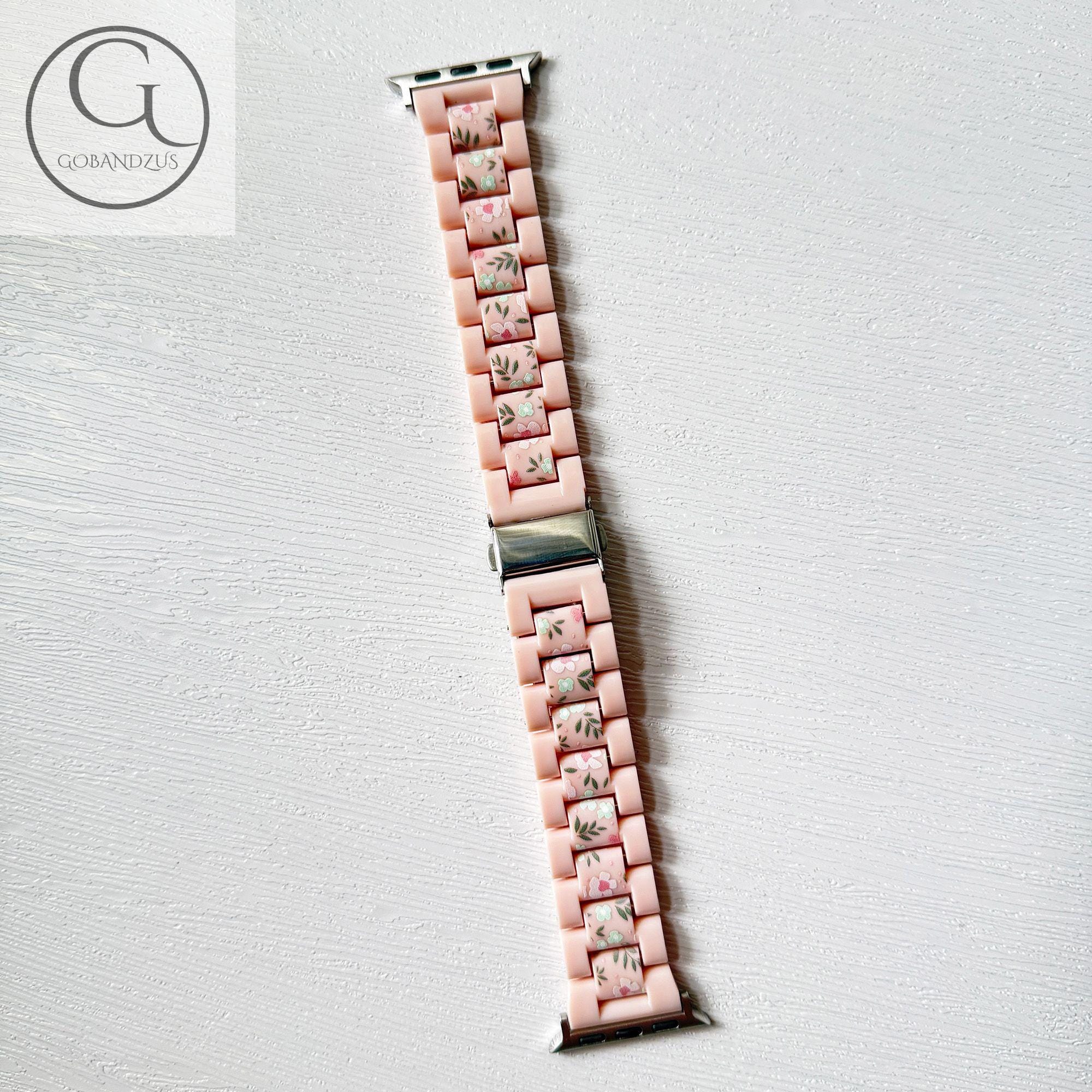 Petal Whisper Pink Acrylic Apple Watch Resin Bracelet Strap 38 40