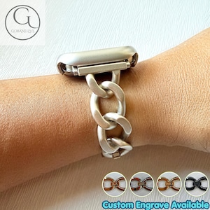 Starlight Elegant Kedjelänk Apple Watch Band Ultra 49 46 45 44 42 41 40 38 mm Handledsrem Dam Metall Serie 12 11 10 9 8 7 6 5 4 3 2 Gåvor