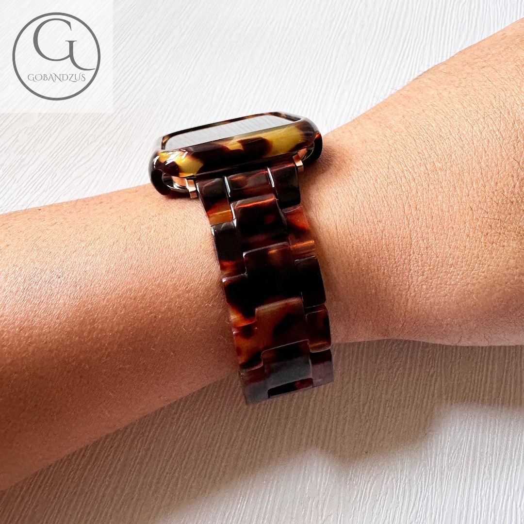 Retro Tortoise Pattern Apple Watch Resin Bracelet Strap 40mm 41mm