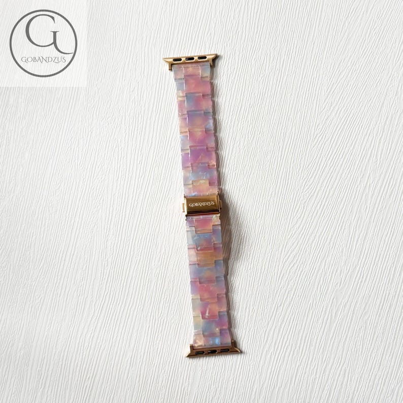 Sunset Aura Apple Watch Band Resin Bracelet Strap 40mm 41mm 42mm 44mm 45mm 46mm 49mm Women Charms Series 11 10 9 8 7 6 SE 1 2 3 4 5 image 5