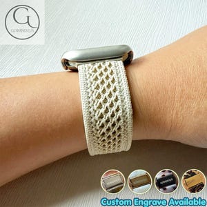 Starlight Braided Nylon Apple Watch Bands Breathable Magnetic Mesh Weave 38 40 41 42 44 45 46 49mm Women iWatch Series 11 10 9 8 7 6 5 4
