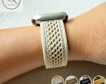 Starlight Braided Nylon Apple Watch Bands Breathable Magnetic Mesh Weave 38 40 41 42 44 45 46 49mm Women iWatch Series 11 10 9 8 7 6 5 4