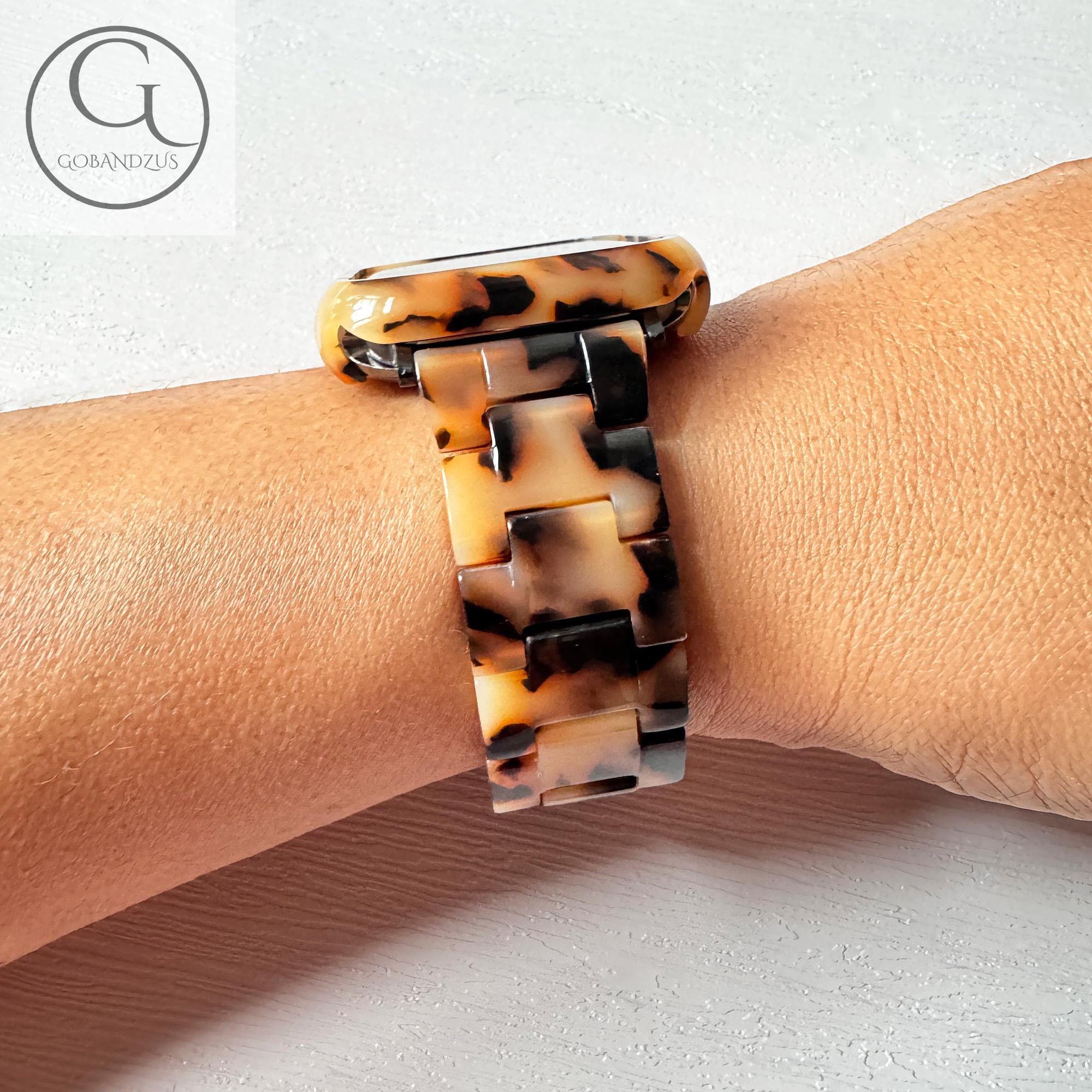 Tortoise Shell Apple Watch Band Resin Bracelet Strap 40mm 41mm 42mm 44mm 45mm 46mm 49mm Women Charms  Series 11 10 9 8 7 6 SE 1 2 3 4 5