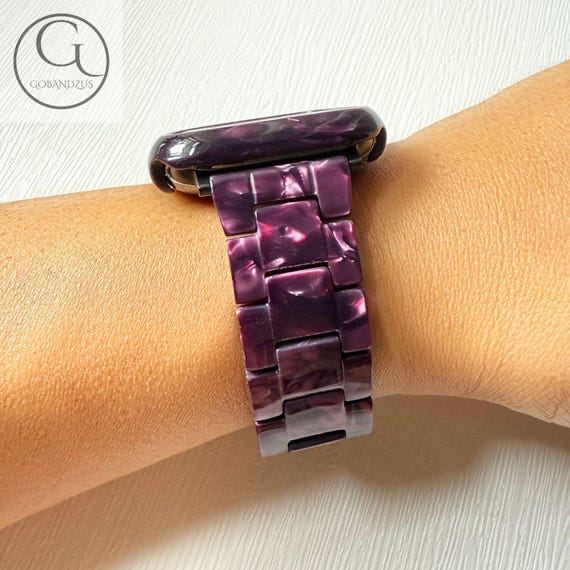 Purple Marble Apple Watch Band Resin Bracelet Strap for Women Stylish Apple Watch Strap 38 40 41 42 44 45 46 49mm Ultra Series 11-1 Gifts