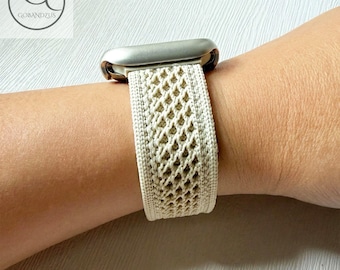 Starlight Geflochten Apple-Uhrenarmbänder Nylon Apple-Uhrenarmbänder atmungsaktiv magnetisch Maschengewebe 38 40 41 42 44 45 46 49 mm Damen iWatch Series 11 10 9 8 7 6 5 4