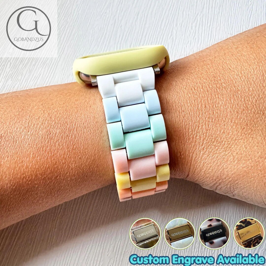 パステルカラー Apple Watch レジンブレスレットストラップ ピンク 