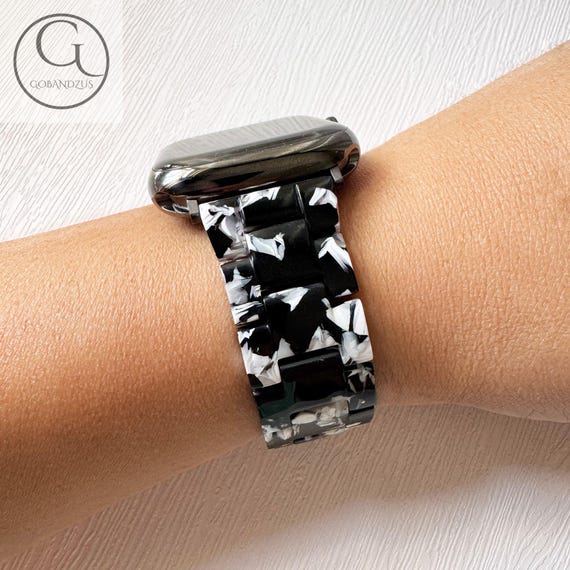 NEW Resin Black Marble Strap Band for Apple Watch Marble Strap for Apple Watch | North Street Watch Co main image 2