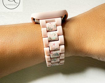 Petal Whisper Pink Acrylic Apple Watch Resin Bracelet Strap 38 40