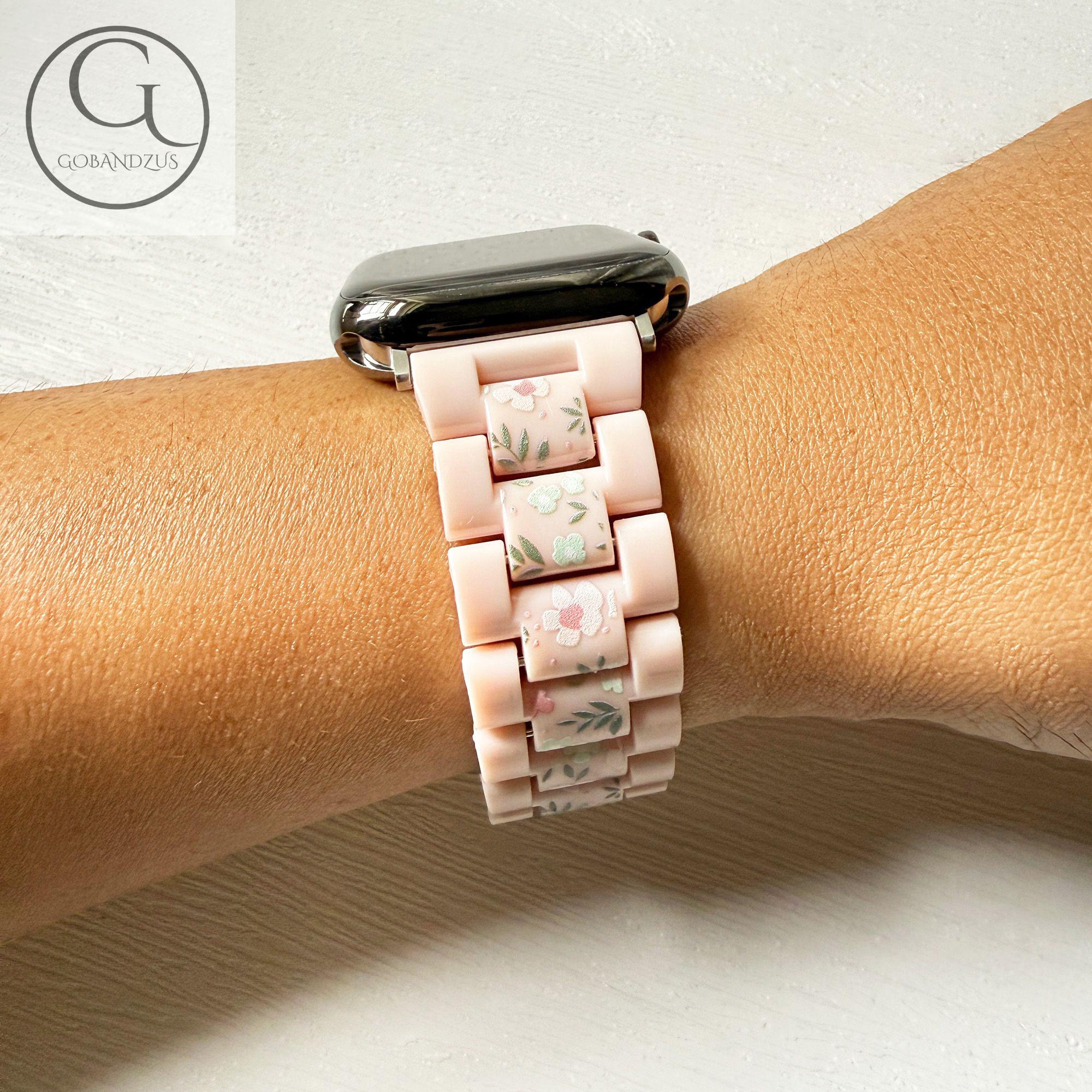 Petal Whisper Pink Acrylic Apple Watch Resin Bracelet Strap 38 40